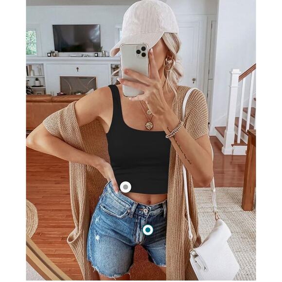 REORIA Seamless Sleeveless Cropped Tank Yoga Crop Basic TopsNWT XL - Picture 1 of 4